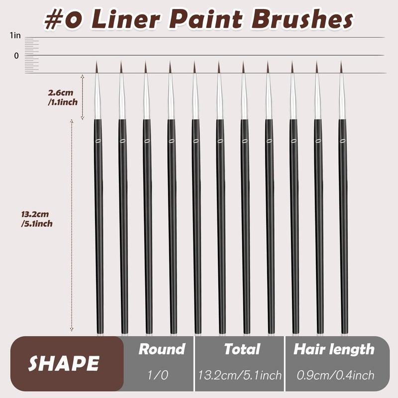 Anezus 30 Pcs Tiny Detail Paint Brushes #0 Fine Paint Brushes Set Liner brush for Miniature 40k Model Crafts Watercolor Acrylics Oil - Image 4